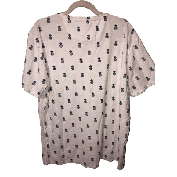 Original MBX Pineapple Print T-Shirt Mens XXL White Blue Short Sleeve Round Neck - Picture 6 of 9